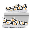 Black Fried Eggs Pattern Print White Running Shoes