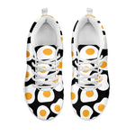Black Fried Eggs Pattern Print White Sneakers