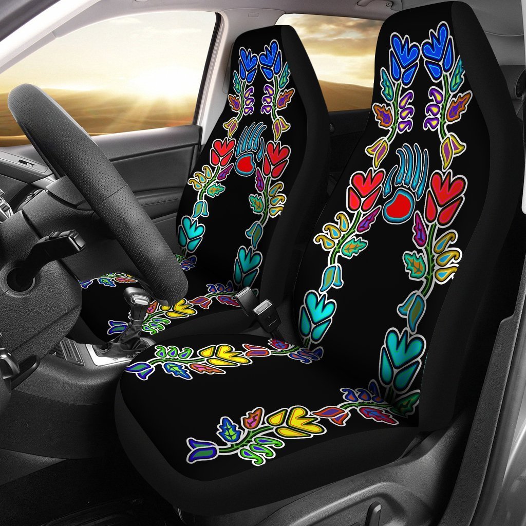Black Generations Flowers Bearpaw Universal Fit Car Seat Covers GearFrost