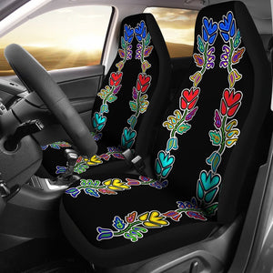 Black Generations Flowers Universal Fit Car Seat Covers GearFrost
