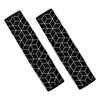 Black Geometric Cube Shape Pattern Print Car Seat Belt Covers