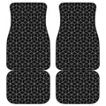Black Geometric Cube Shape Pattern Print Front and Back Car Floor Mats