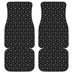 Black Geometric Cube Shape Pattern Print Front and Back Car Floor Mats