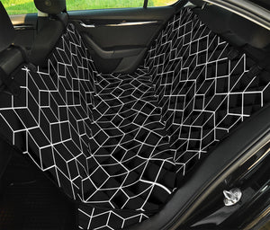 Black Geometric Cube Shape Pattern Print Pet Car Back Seat Cover