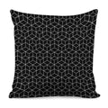 Black Geometric Cube Shape Pattern Print Pillow Cover