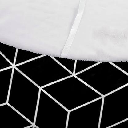 Black Geometric Cube Shape Pattern Print Sofa Cover