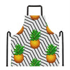 Black Geometric Pineapple Pattern Print Apron