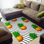 Black Geometric Pineapple Pattern Print Area Rug GearFrost