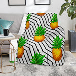 Black Geometric Pineapple Pattern Print Blanket