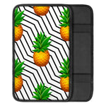 Black Geometric Pineapple Pattern Print Car Center Console Cover