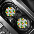 Black Geometric Pineapple Pattern Print Car Coasters