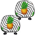Black Geometric Pineapple Pattern Print Car Headrest Covers
