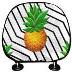 Black Geometric Pineapple Pattern Print Car Headrest Covers
