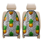 Black Geometric Pineapple Pattern Print Car Seat Organizers