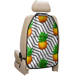Black Geometric Pineapple Pattern Print Car Seat Organizers