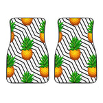 Black Geometric Pineapple Pattern Print Front Car Floor Mats