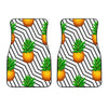 Black Geometric Pineapple Pattern Print Front Car Floor Mats