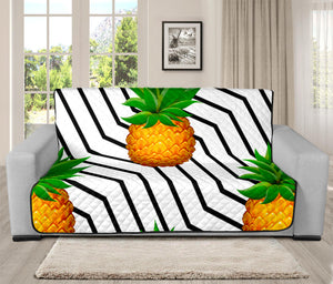 Black Geometric Pineapple Pattern Print Futon Protector