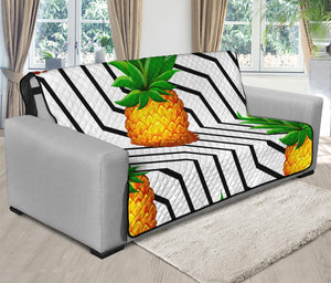 Black Geometric Pineapple Pattern Print Futon Protector