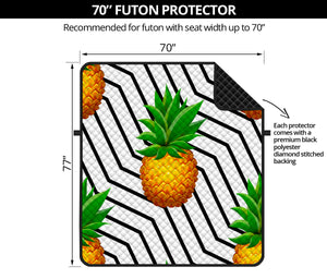 Black Geometric Pineapple Pattern Print Futon Protector