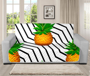 Black Geometric Pineapple Pattern Print Futon Protector