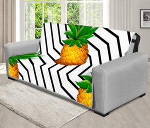 Black Geometric Pineapple Pattern Print Futon Protector