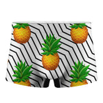 Black Geometric Pineapple Pattern Print Men's Boxer Briefs