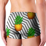 Black Geometric Pineapple Pattern Print Men's Boxer Briefs