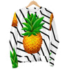 Black Geometric Pineapple Pattern Print Men's Crewneck Sweatshirt GearFrost