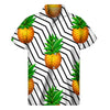 Black Geometric Pineapple Pattern Print Men's Short Sleeve Shirt