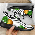 Black Geometric Pineapple Pattern Print Mesh Knit Shoes