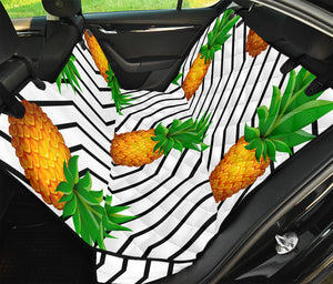 Black Geometric Pineapple Pattern Print Pet Car Back Seat Cover