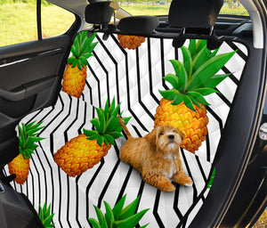 Black Geometric Pineapple Pattern Print Pet Car Back Seat Cover