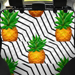 Black Geometric Pineapple Pattern Print Pet Car Back Seat Cover