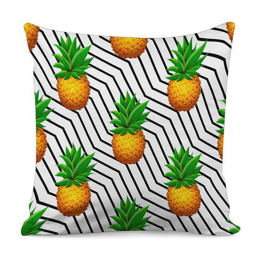Black Geometric Pineapple Pattern Print Pillow Cover