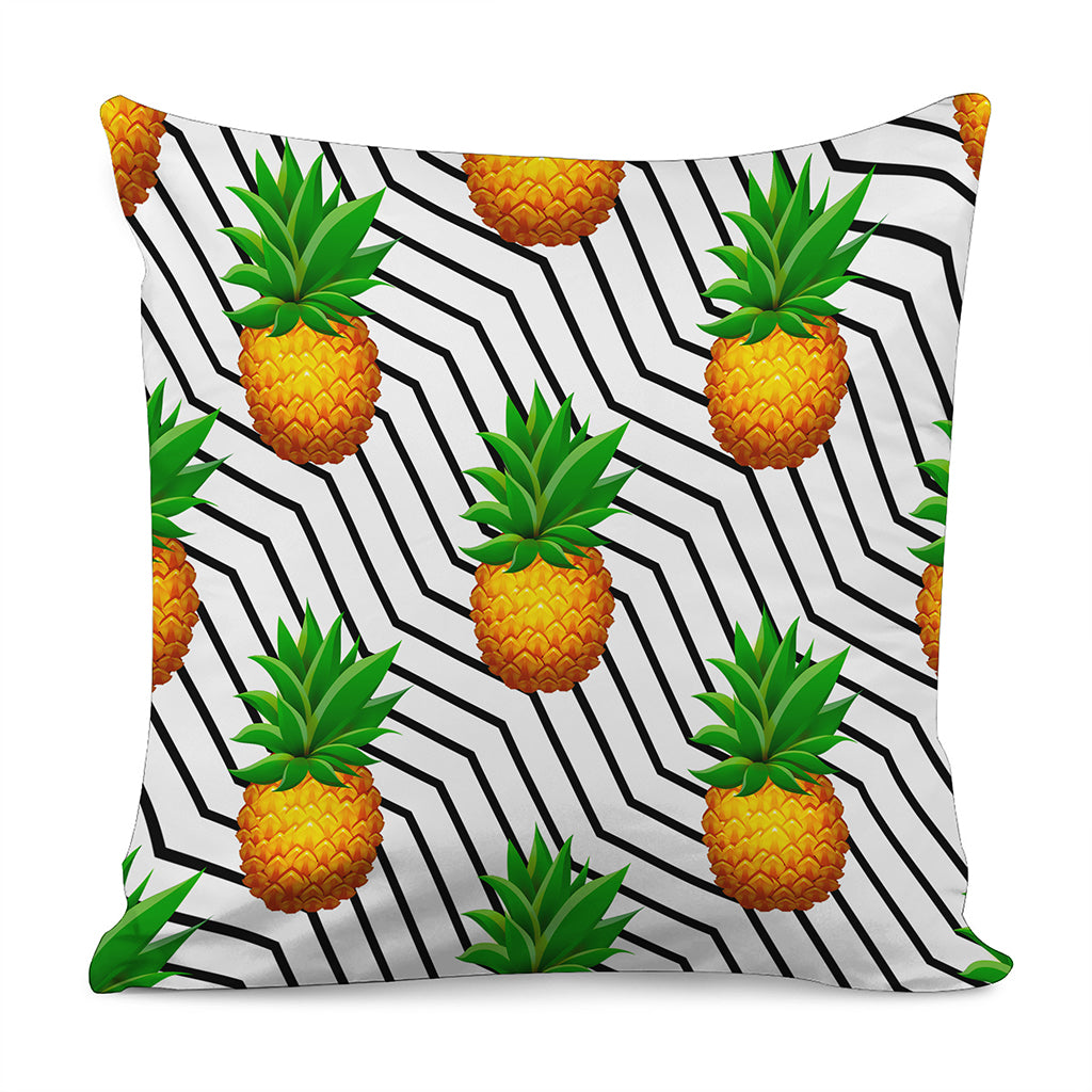 Black Geometric Pineapple Pattern Print Pillow Cover