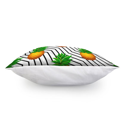 Black Geometric Pineapple Pattern Print Pillow Cover