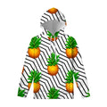 Black Geometric Pineapple Pattern Print Pullover Hoodie