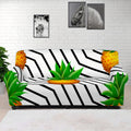 Black Geometric Pineapple Pattern Print Sofa Cover