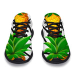 Black Geometric Pineapple Pattern Print Sport Shoes GearFrost