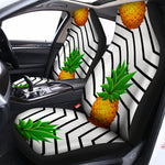 Black Geometric Pineapple Pattern Print Universal Fit Car Seat Covers
