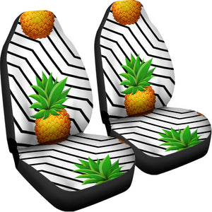 Black Geometric Pineapple Pattern Print Universal Fit Car Seat Covers