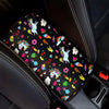 Black Girly Unicorn Pattern Print Car Center Console Cover