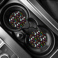 Black Girly Unicorn Pattern Print Car Coasters