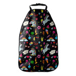 Black Girly Unicorn Pattern Print Car Seat Organizers