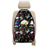 Black Girly Unicorn Pattern Print Car Seat Organizers