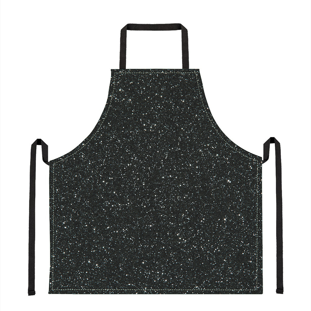 Black Glitter Artwork Print (NOT Real Glitter) Apron