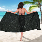Black Glitter Artwork Print (NOT Real Glitter) Beach Sarong Wrap