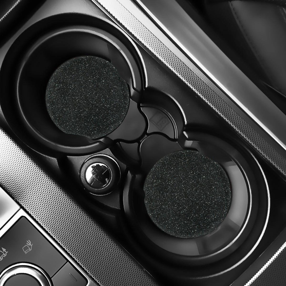 Black Glitter Artwork Print (NOT Real Glitter) Car Coasters