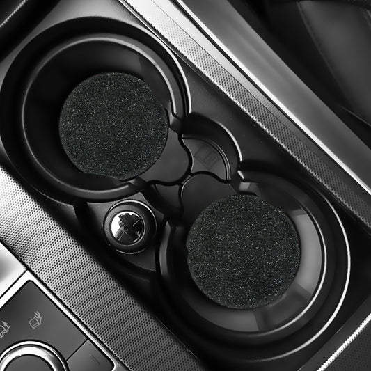 Black Glitter Artwork Print (NOT Real Glitter) Car Coasters